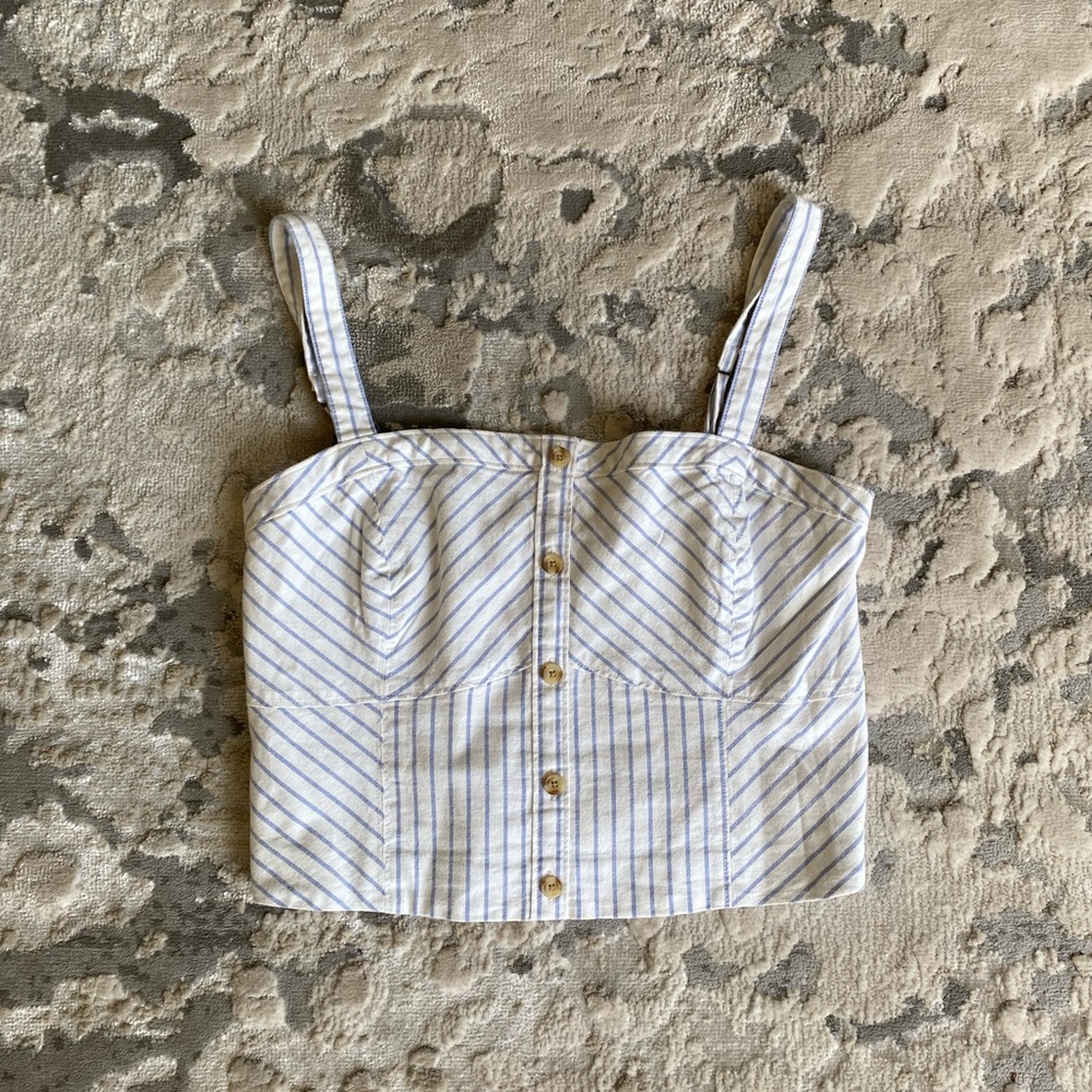 NEW Abercrombie Blue Striped Crop Top
